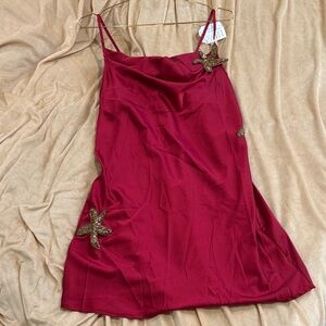 Elegant Red Dress with Starfish Accents